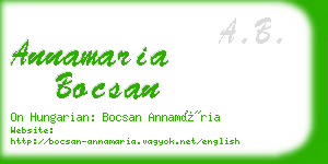 annamaria bocsan business card